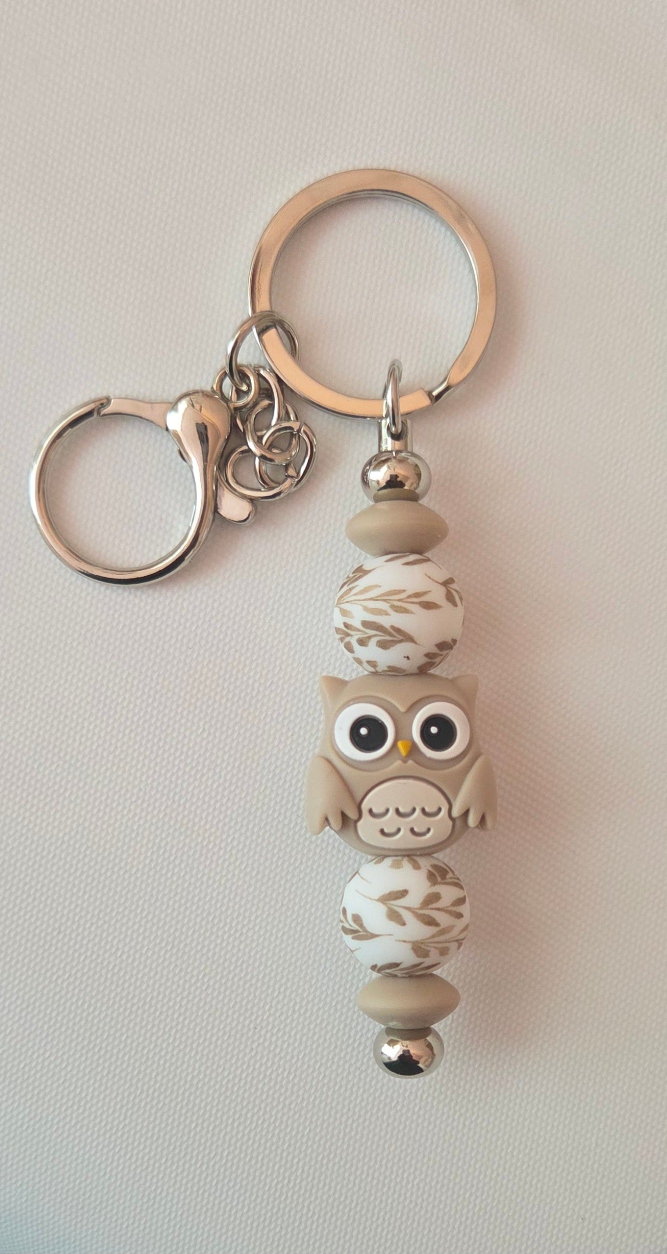 Sleutelhanger beige uil