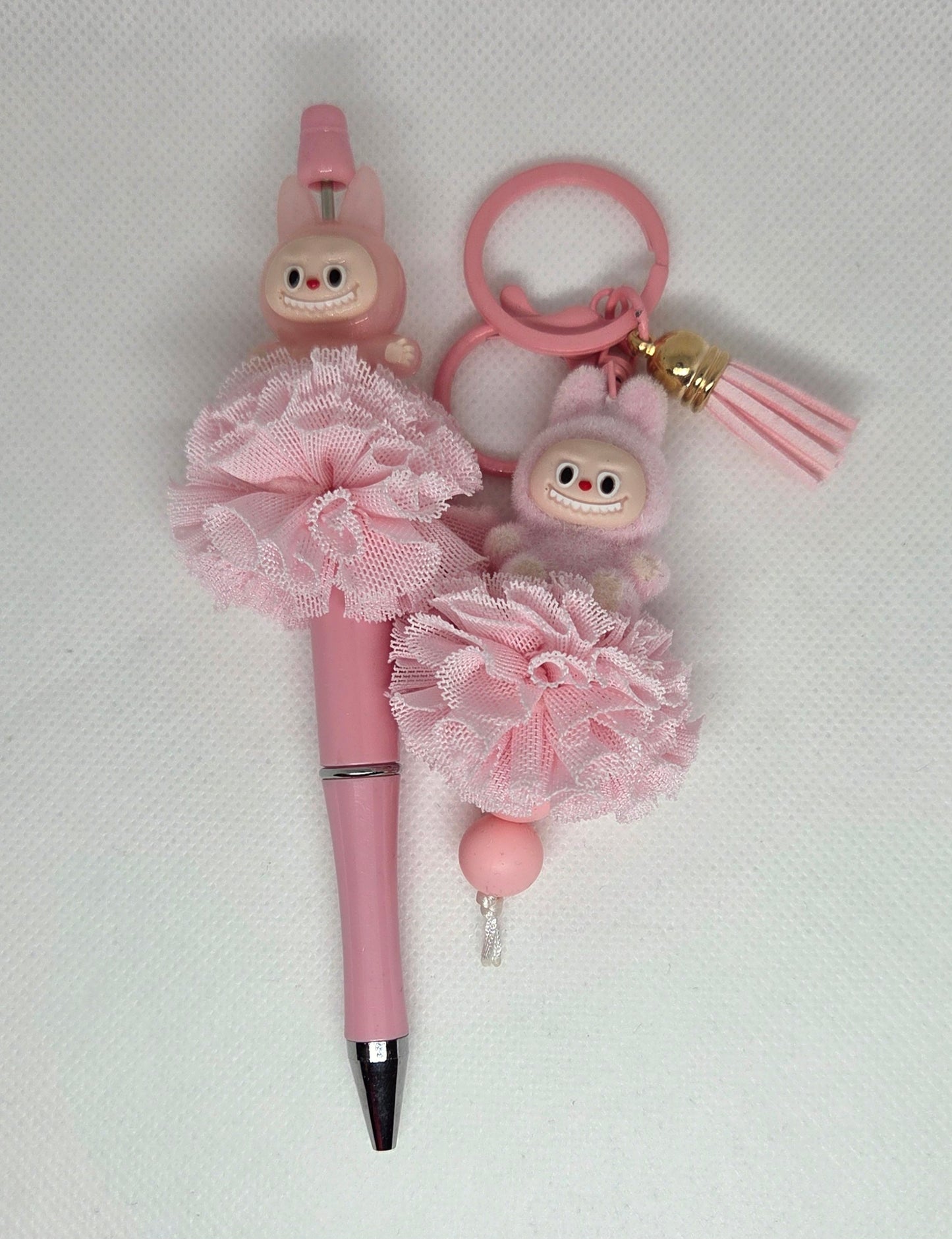 Giftset pen + sleutelhanger LBB roze