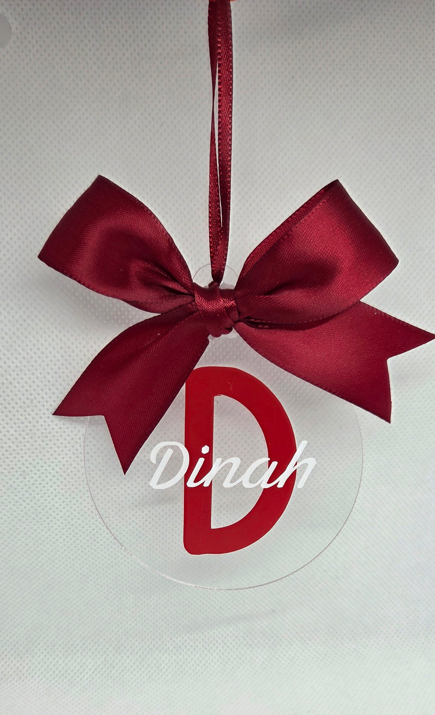 Letter met naam kerstboom hanger