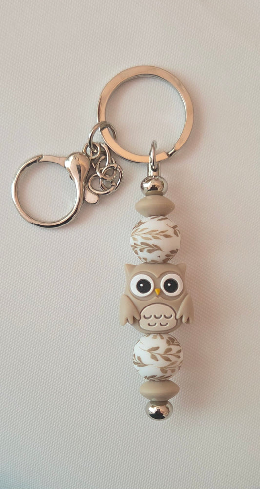 Sleutelhanger beige uil