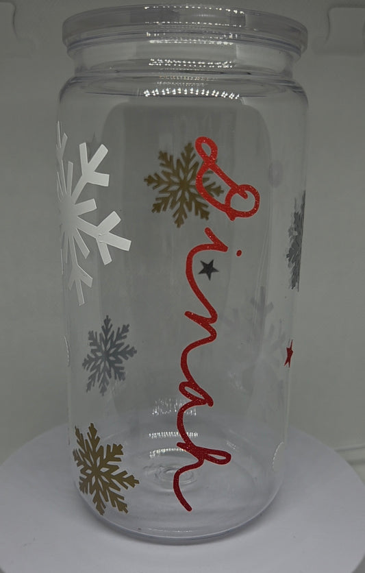 Snowflake drinkbeker, te personaliseren met je naam!