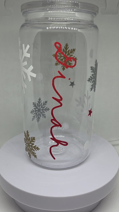 Snowflake drinkbeker, te personaliseren met je naam!