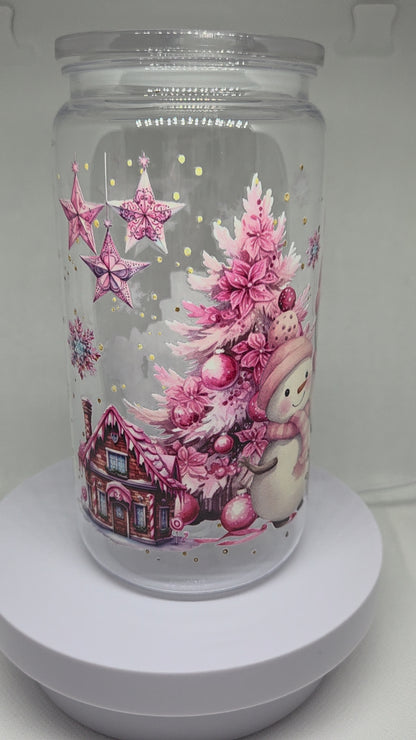 Kerst sneeuwpop 500 ml kunsstof 500 ml drinkbeker